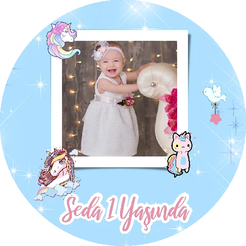 Unıcorn Temalı Yuvarlak Açacak Magneti